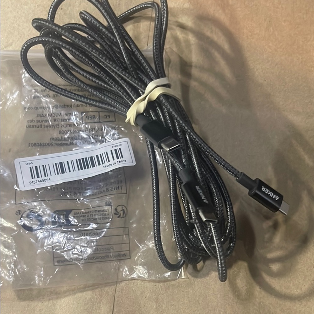 2 NEW  Unused Anker Black Lightening Fast Charging Cable for Cell Phones